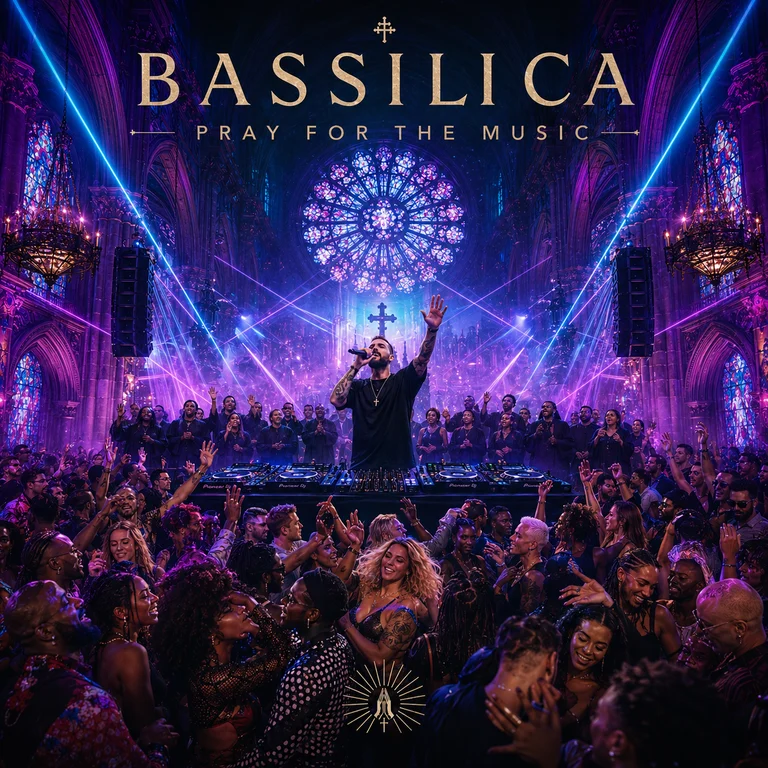 Pray For The Music single artwork by Bassilica from Midnight Mass.