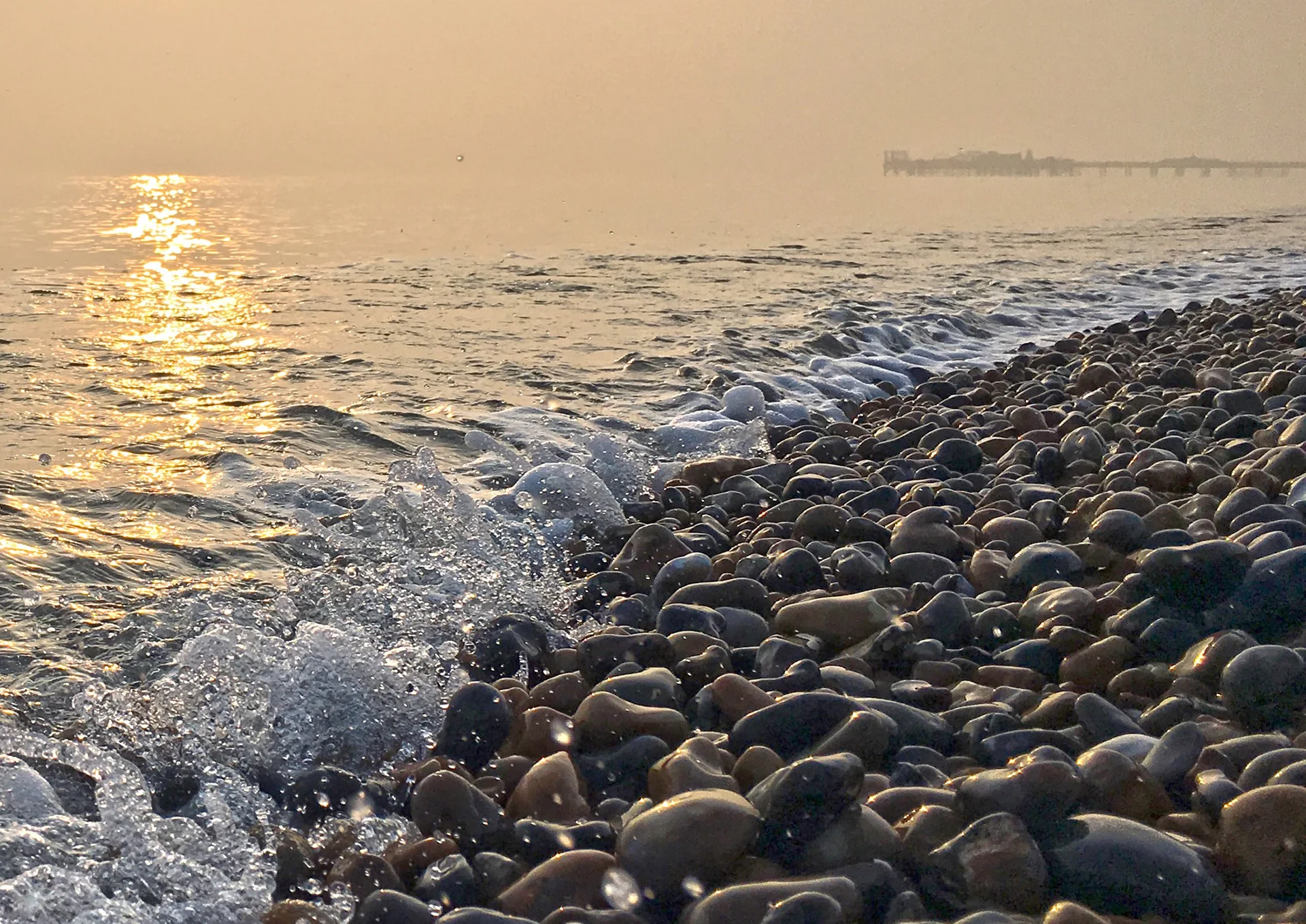 Misty Brighton Beach photographed by Marc Pinter.